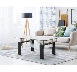 40 “ Rectangle Glass, Clear Coffee Table [NEW]