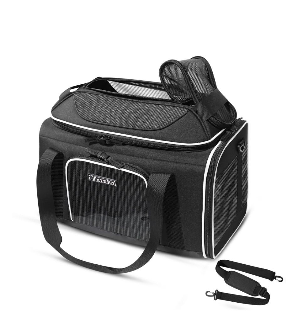 Petskd Pet Carrier 18x11x11 Inches Airline Approved, Soft-Sided Carrier Delta American United airline