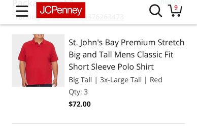 2 red polo shirts size 3XL tall
