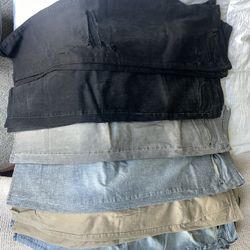 Mens Size 36x32 Slim Fit Jeans Pants Express Levi’s Blue Black Tan