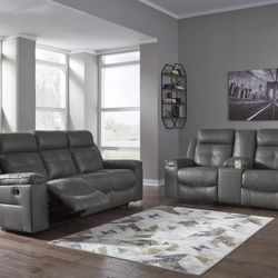 Jesolo Dark Gray Reclining Living Room Set

