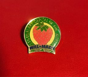 Vintage Walmart 547 Strawberry Festival Plant City Florida Lapel Pin Strawberry
