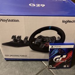 G29 Wheel And Pedals With Grab Turismo 7