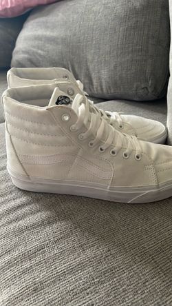 All White High Top Vans