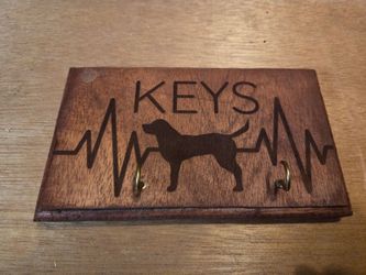 Handmade Wooden Key Holder Wall Rack Dog Design