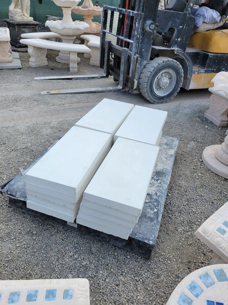 Concrete Rectangular Patio Pavers White Smooth Finish / Cement Slab Stepping Stones