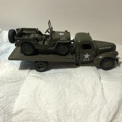 Chevrolet Military Flat Bed Truck with Jeep Willys Hickman Airfield 