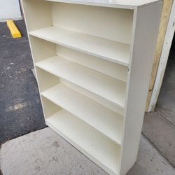 White Solid Wood Bookshelf 