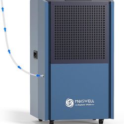 Moiswell 250 Pints Commercial Dehumidifier with Pump for Large Spaces, Industrial Heavy Duty Commerc