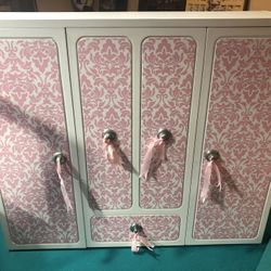 Our Generation Doll Furniture Armoire Bed Bedding Hangers 