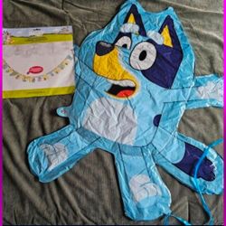 Inflated Bluey Balloon, banner and tshirt