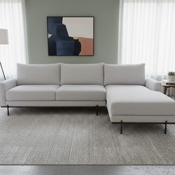 BRAND NEW Primo Myla Sofa Chaise Sectional, Light Gray