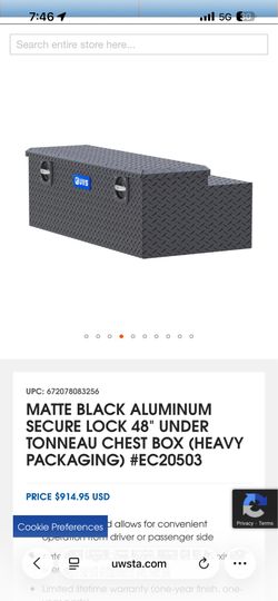 SECURE LOCK 48" UNDER TONNEAU CHEST BOX TOOL BOX