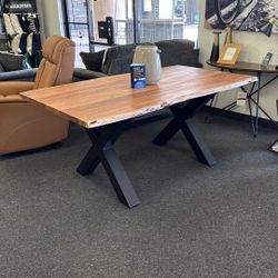Dining Table With Solid Wood Top 