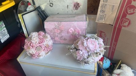 15añera ramo y caja para los sobres