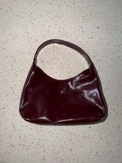 Burgundy Patent Leather Mini Shoulder Bag