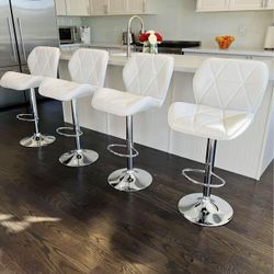 Bar Stools New in Original Packaging Set of 4 Elegant Design Featuring 360 Degree Swivel Function.