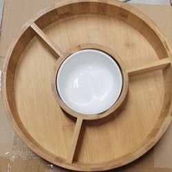 Wood Chip And Dip Serving Bowl