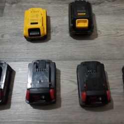 9 Of Milwaukee M18 Batteries  & dewalt (For Parts)