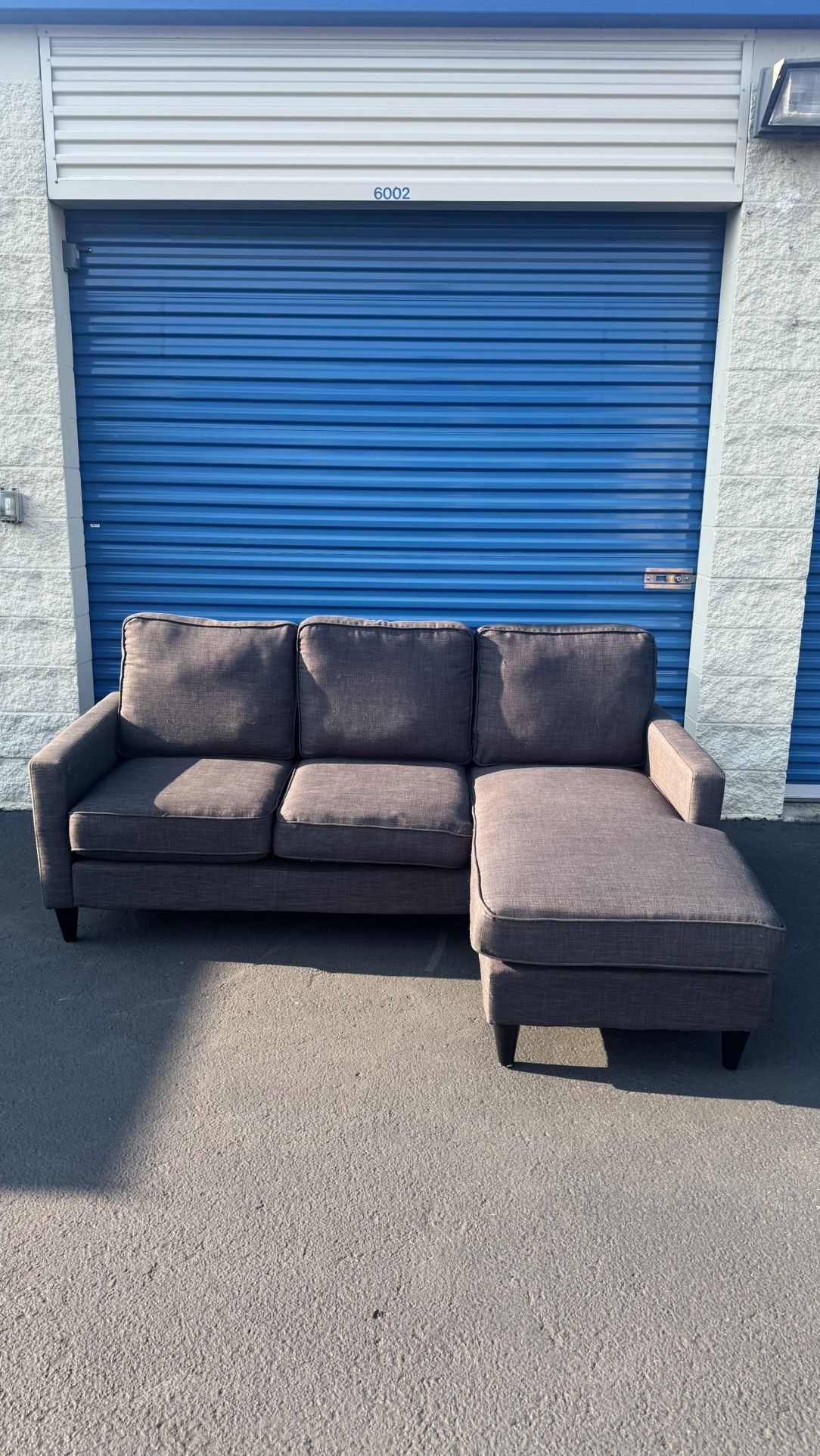Sofa Gray With Reversible Chaise