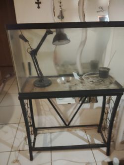 29 GALLON AQUARIUM WITH. STAND, YOU JUST BUY YOUR FISH. YOU WILL GET  ALL EXTRAS! THIS INCLUDES FILTER, LIGHT, FOOD, DECLOR, LIVE PLANT FOOD, ETC. 👇