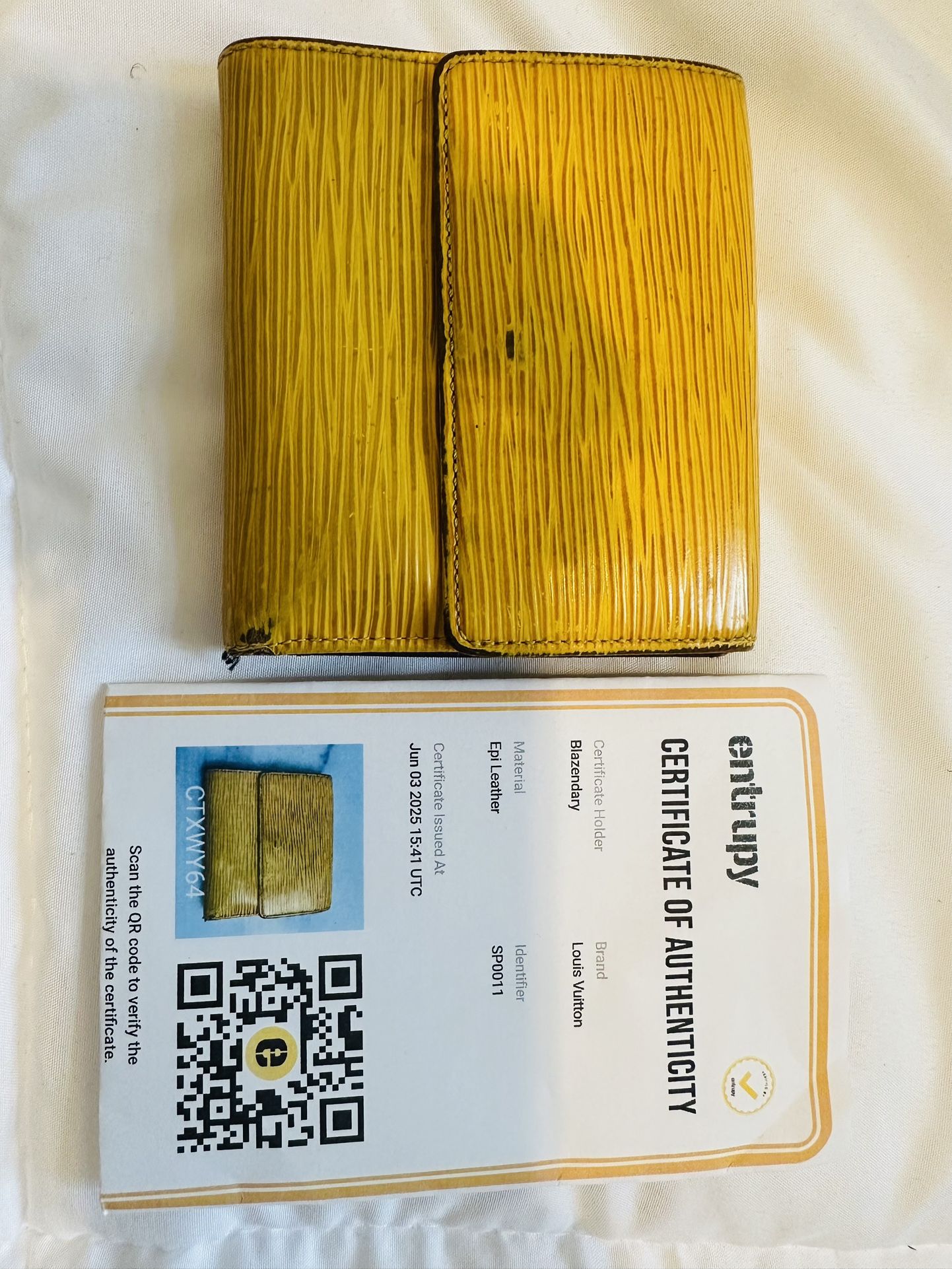 Louis Vuitton Yellow Wallet Authentic