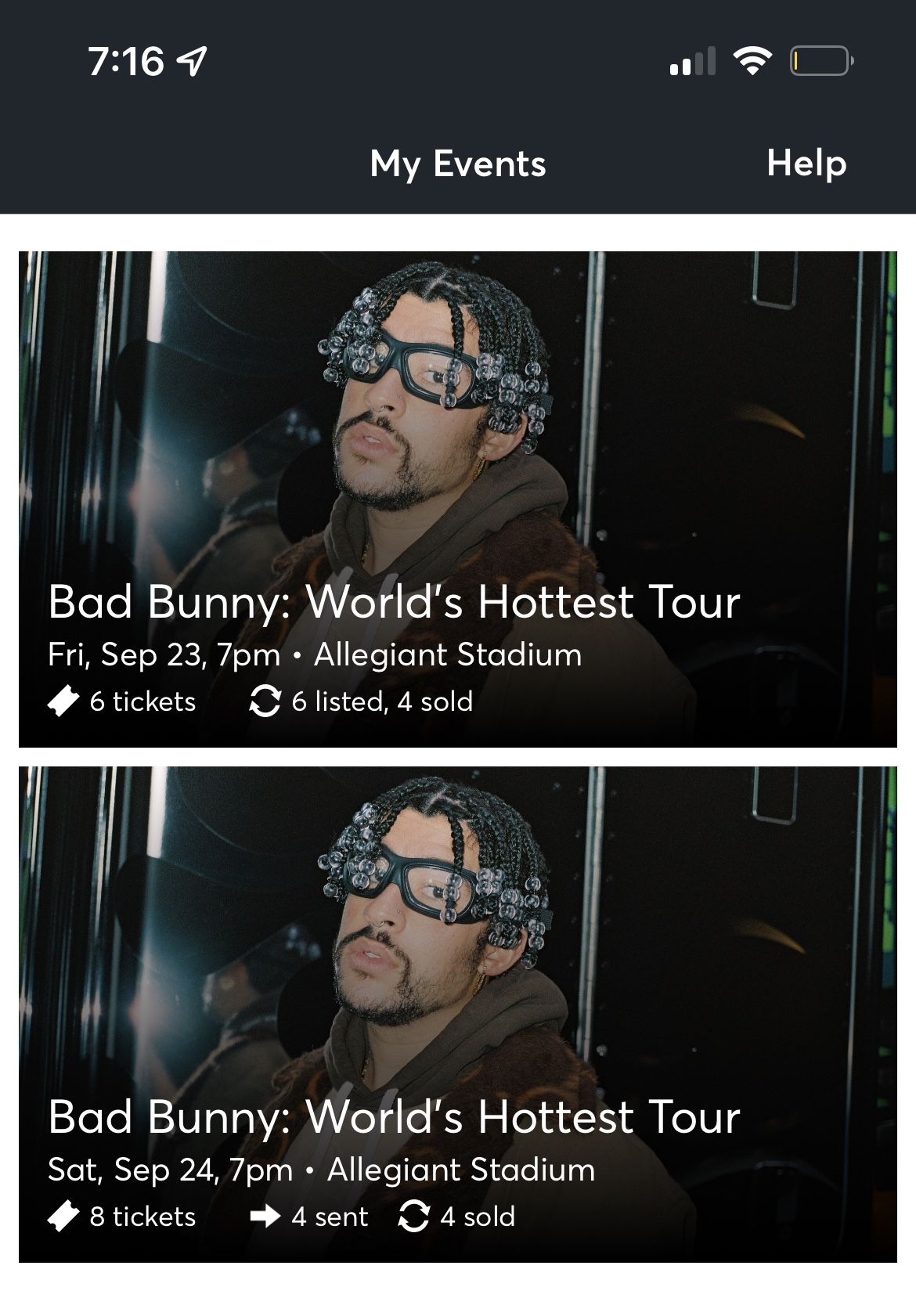 Bad Bunny Cheap Club Seat Las Vegas Friday Sept 23