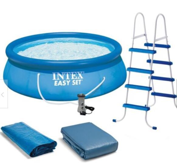 Intex 15' x 48" Inflatable Easy Set Above Ground Swimming Pool w/ Ladder & Pump