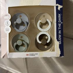 Bibs Colour Latex Pacifier - Size 1: 0-6 Months - Petrol/Sage/Baby Blue/Iron - 4pk: Rubber, BPA-Free Design New $12