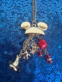 New Disney Dots and Dashes Mickey Necklace Mickey Ears Pendant Charms Beads