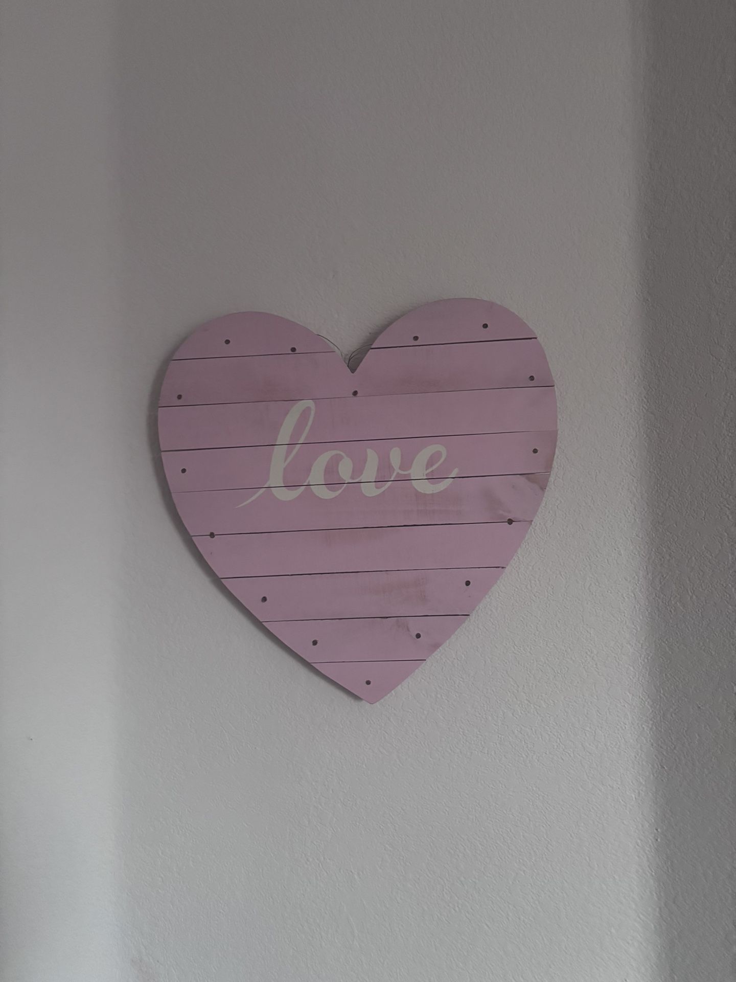 Wooden Light Up Pink Heart 18x18 Inch