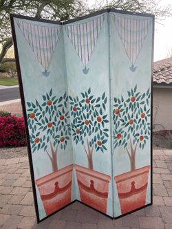 Folding Screen W/Painting Both Sides 