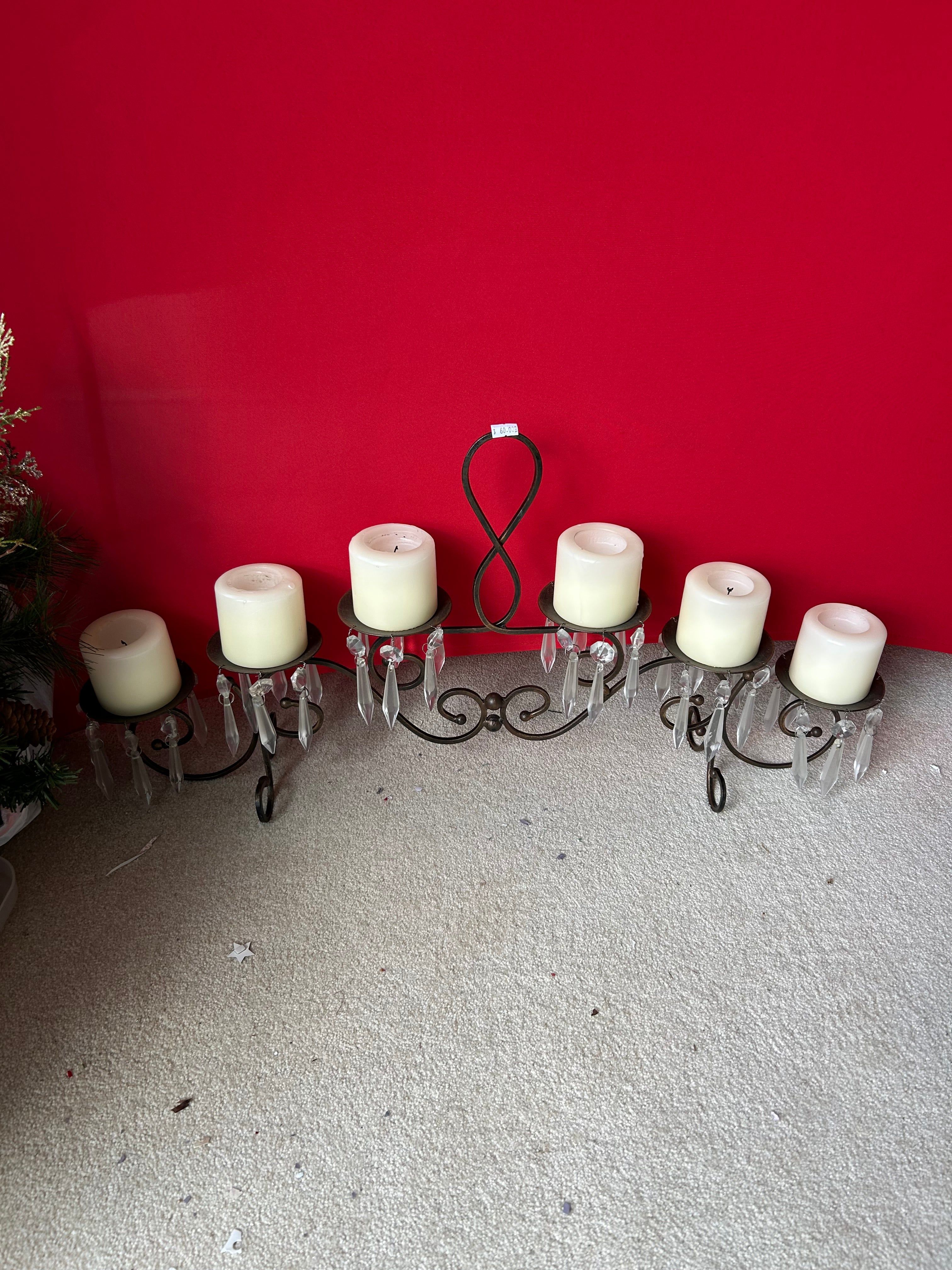 Metal Candelabra With Crystals