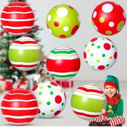 5 Pcs Giant PVC Christmas Inflatable Ball Outdoor Blow up Xmas Inflatables Ornaments Giant PVC