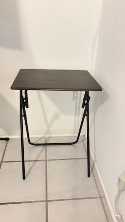 Wood Black Legs Folding Tray Table