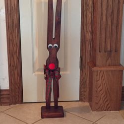 Cute Wooden Rudolph