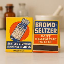 Emerson’s Bromo-Seltzer USA Vintage 1940s Matchbook, Unused, Full