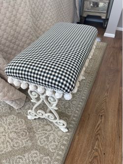 Checkered vanity bench