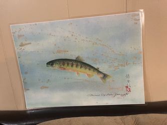 Fish print Gyotaku by mineo ryuka Yamamoto signed
