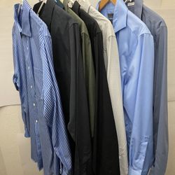 8 Dress Shirts- Michael Kors And Calvin Klein Large, 16.5