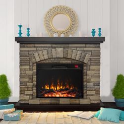 Electric Fireplace With Mantel 