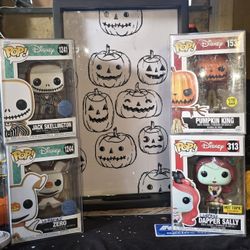 Nightmare Before Christmas Funko Pop And Wooden Pumpkin Tray