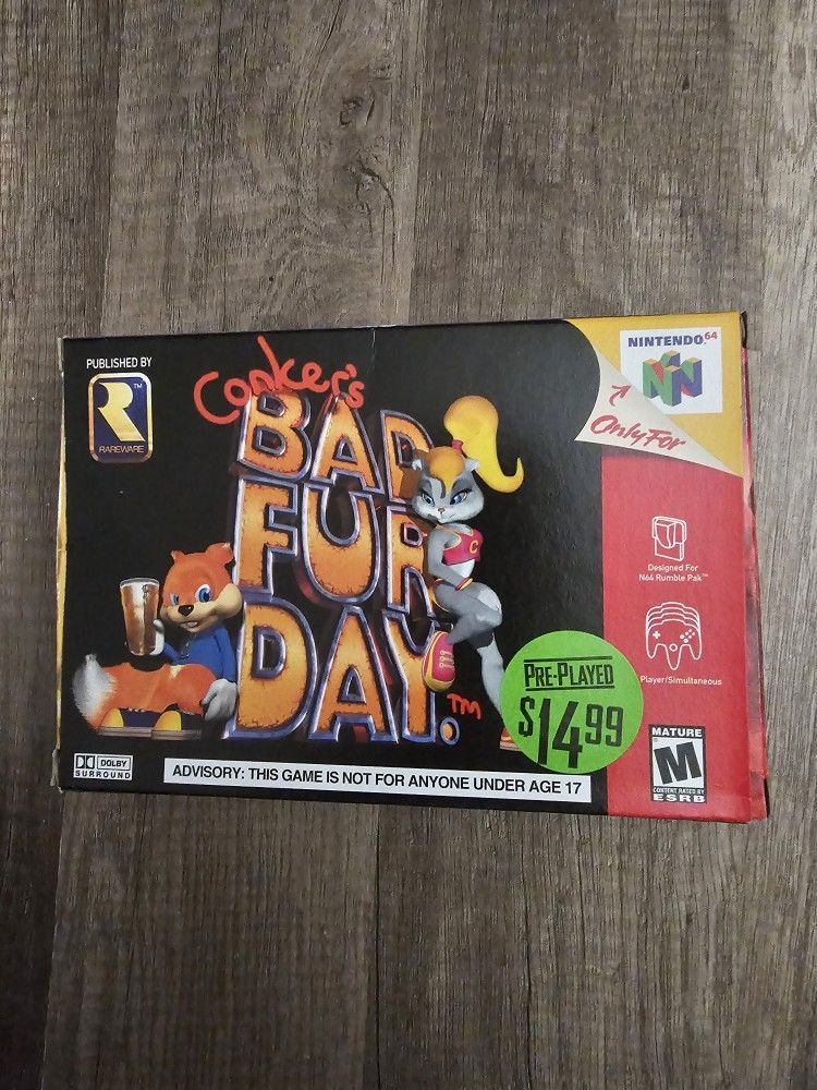 Bad Fur Day Original Authentic Nintendo 64 Video Game