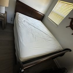 Queen Sleigh Bed + Box Spring (mattress not included) 
