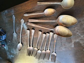 SILVER PLATE FLATWARE FORKS SPOONS
