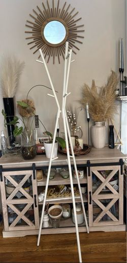 Farmhouse TV Stand with Sliding Barn Doors