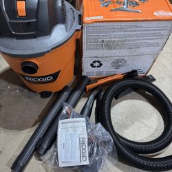 RIDGID 12 Gal. 5.0 Peak HP NXT Shop Vacuum Wet Dry Vac with General Debris Filter, Locking Hose and Attachments