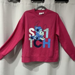 Disney Stitch Sweatshirt Womens Size S Pink Oversized Lilo & Stitch Vintage 90s