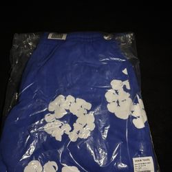 Denim Tears The Cotton Wreath Royal Blue Shorts NEXT DAY SHIPPING SIZE M