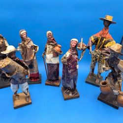 7 Vintage Mexican Hand-Made Figurines 